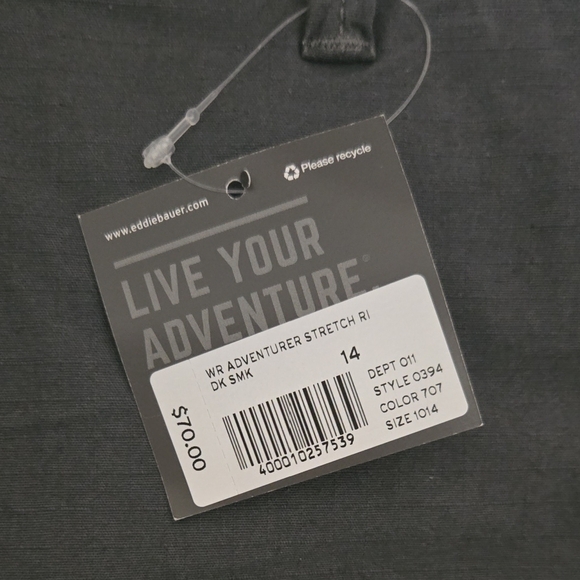 Women's Eddie Bauer Adventurer Sretch Ripstop Dark Gray Cargo Pants - Picture 2 of 7